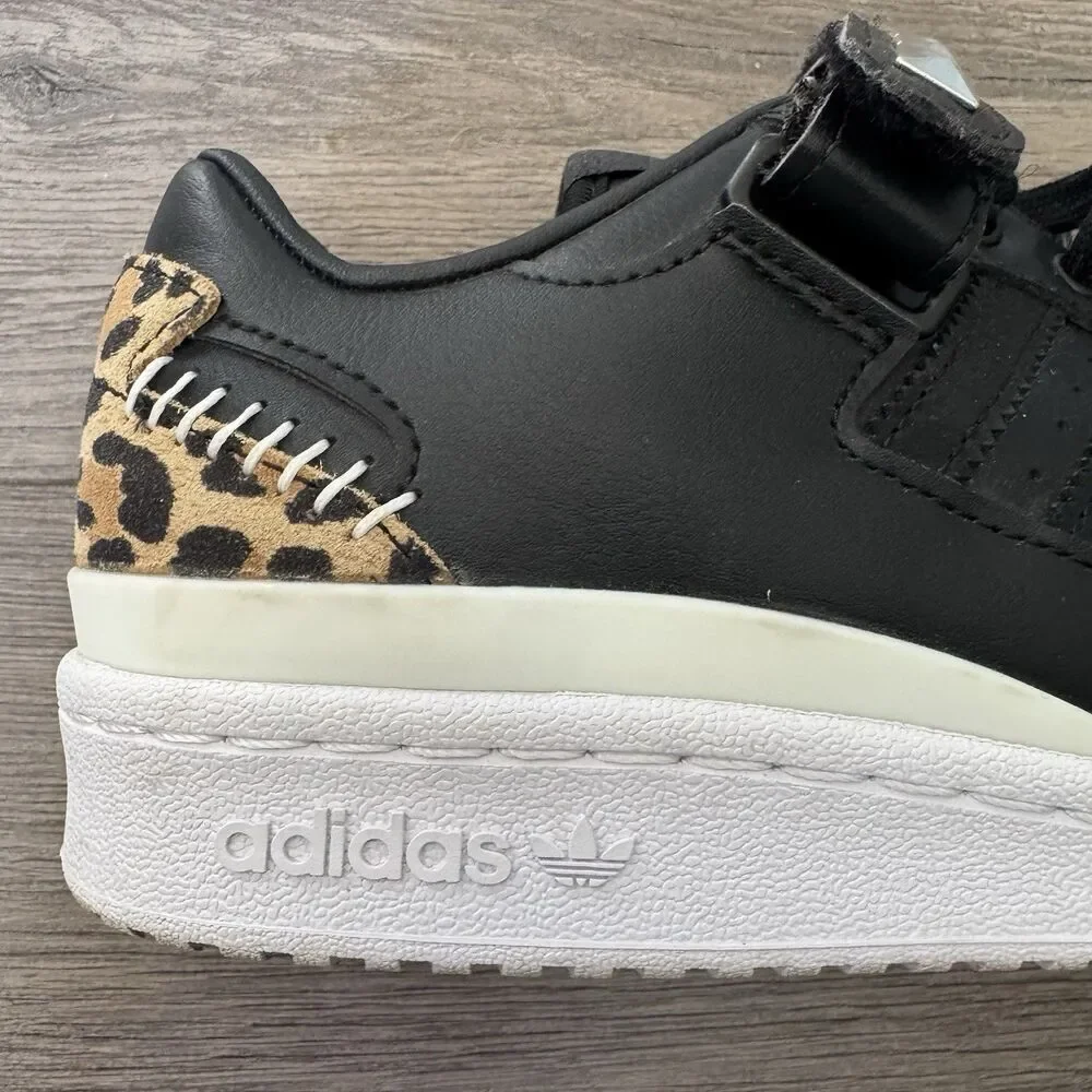 adidas Forum Low J Black Leopard GZ0803 Studded Sneakers US 6.5 Women’s 8